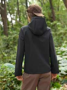 In My Nature Women's Outdoor Waterproof Windproof Hooded Softshell Jacket - Black - View 2