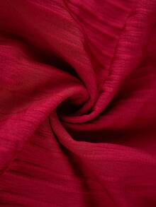 Comfylo Plus Tie Shoulder Fake Button Ruffle Hem Summer Outfits Dress - White - View 4