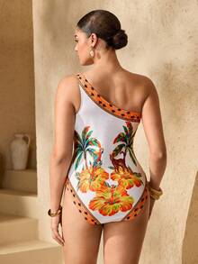 Swim Oasis Plus Size Women Beach Holiday Printed One-Piece Swimsuit - Multicolor - View 5