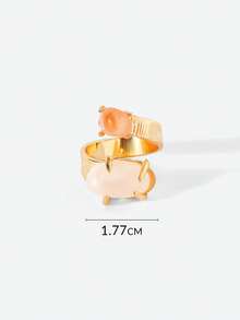 Opalesca Nhẫn đá pha lê tự nhiên 18k (Màu sắc và kích thước ngẫu nhiên), Cao cấp/Sang trọng/Đẳng cấp/Đeo hàng ngày/Tối giản, Ngọc trai/Pha lê, Dành cho Mẹ/Phụ nữ/Cô gái/Mẹ, Mùa hè/Bãi biển/Dạ hội/Tiệc tùng/Ngày lễ/Kỳ nghỉ, Đính hôn/Đám cưới/Lời hứa, Cô dâu, Hình trái tim/Hoa, Lõi cổ tích/Lõi nàng tiên cá - Vàng - Xem 6