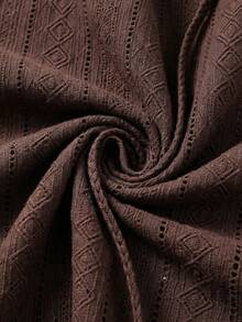 SHEIN Frenchy Áo tank top/camisole nữ cỡ lớn cổ chữ V, thắt eo, chất liệu có họa tiết, kiểu dáng thường ngày, đa năng. - Cà phê nâu - Xem 7