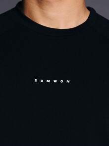 SUMWON Muscle Fit Short Sleeve Crew Neck T-Shirt With Small Chest Logo Athletic Performance Casual Everyday Wear Gym Training Summer Activewear - Black - View 7
