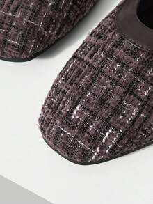 MOTF PREMIUM 女士格子搭扣平底鞋 - 咖啡棕 - 查看 5