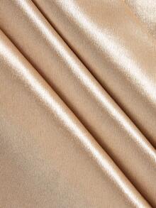 Franclia 女士优雅亮面连体衣，V领连体衣，时尚连体衣 - 杏色 - 查看 4