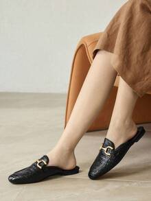 MOTF 适合圣诞节穿着的女士日常舒适平底便鞋 - 純黑 - 查看 7