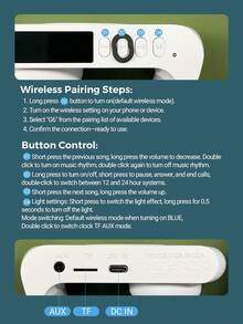 Teckwe 三合一 G 型 LED 无线音箱、充电器、定时闹钟、充电支架、床头灯、LED 音乐灯、桌面音箱 - 彩色 - 查看 8