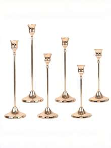 3 / 6 / 12 / 30 PCS Golden Vintage Elegant Wedding Candle Holders Cone Shape Table Centerpiece Decor European Romantic Celebration Home Room Anniversary Decoration - Multicolor - View 14