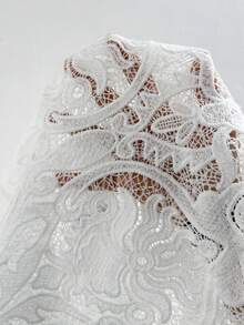 EastFlair 女士优雅蕾丝透视系带无袖上衣，度假风 - 白色 - 查看 7