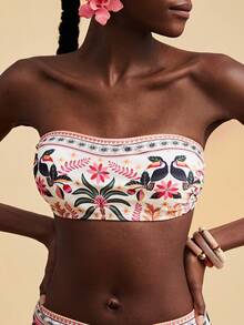 Travachic 女士印花抹胸比基尼套装，女士夏季服装，女士泳衣，女士泳装 - 彩色 - 查看 6