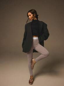 Athîral Women's Casual Minimalist Style Basic Leggings, Everyday Wear - Camel - View 3