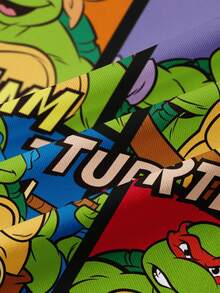 TEENAGE MUTANT NINJA TURTLES | SHEIN Baby Boy Letter & Cartoon Print Round Neck Short Sleeve Top - White - View 6