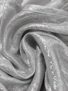 Modelyn Blusa con escote en V con solapa metálica, mangas con volantes y pliegues laterales para mujer - Albaricoque - Ver 5