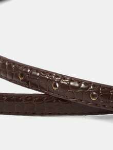 MOTF PREMIUM NEW U-BUCKLE TEXTURED THIN BELT - Coffee - View 7