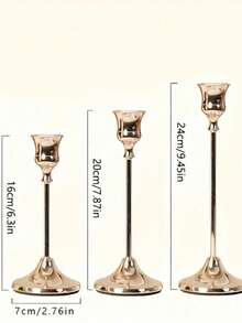 3 / 6 / 12 / 30 PCS Golden Vintage Elegant Wedding Candle Holders Cone Shape Table Centerpiece Decor European Romantic Celebration Home Room Anniversary Decoration - Multicolor - View 16