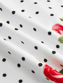 lacRébo 修身长袖花卉T恤，带纽扣门襟 - 白色 - 查看 8