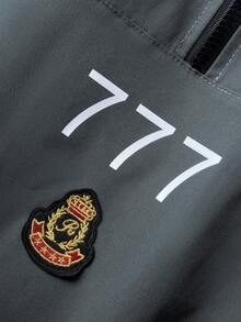 Aesthetic Post Áo khoác nam thường ngày, áo khoác phối màu cổ bẻ nửa khóa kéo, thiết kế số và hình đồ họa, dây rút ở gấu áo để điều chỉnh độ vừa vặn, phù hợp cho mặc hàng ngày, đi chơi, thể thao, đi học, dự tiệc, lễ hội âm nhạc, các dịp thường nhật. Có thể dùng làm quà tặng cho bạn bè hoặc bạn trai. Áo khoác phối màu. - Xám - Xem 3