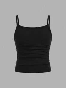 SHEIN Girlism 3件套 少女修身休闲运动吊带背心基础款上衣 - 彩色 - 查看 3