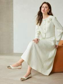 MOTF 女士时尚方头平底乐福鞋 - 金色 - 查看 4