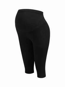 Modmama Maternity Solid Color Adjustable Waist Casual Capri Leggings - Multicolor - View 5