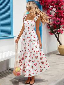 xheVivid Eden Vestido de verano extra largo para mujer, modaxhe - Blanco - Ver 2