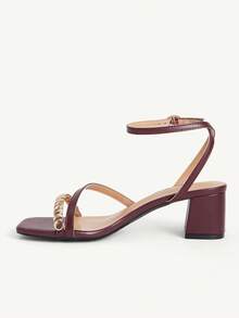 CUCCOO CHICEST Giày sandal cao gót dành cho nữ đi làm - Màu Đỏ Sâu - Xem 10