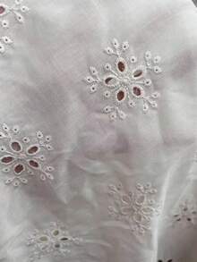 Balvessa Women's Embroidered Hollow Out Sleeveless Collared Blouse - Apricot - View 4