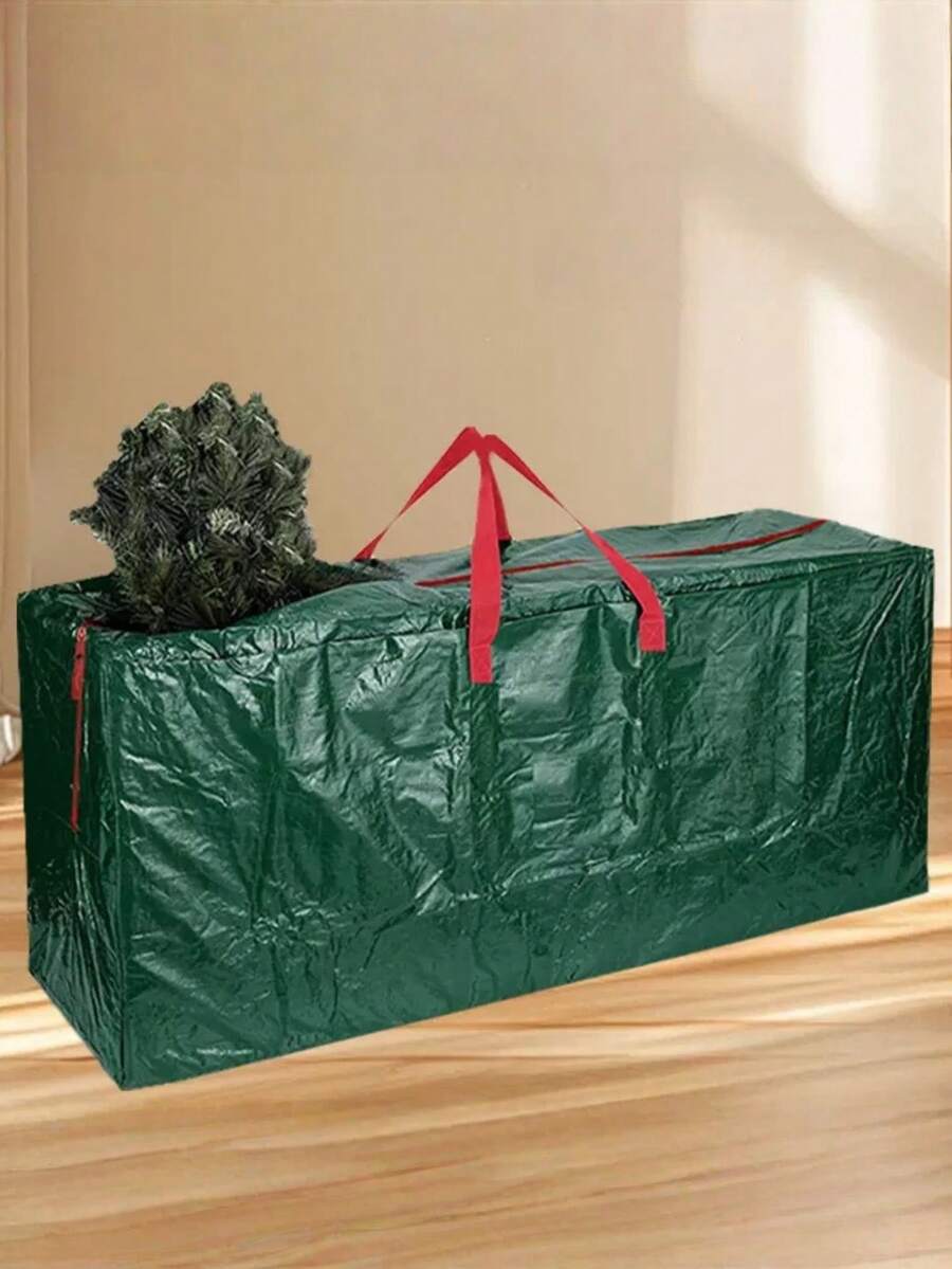 1 Storage Bag - Thick, Large-Capacity Organizer Bag, Suitable For 7.5/9-Foot Tall Detachable Artificial Trees, With Durable Reinforced Handles And Double Zippers - Waterproof, Dustproof, Moisture-Proof, And Insect-Proof. - Green - View 1