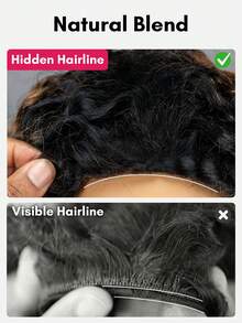 QUICK WEAR 9am Hair Store 即戴即用半头假发，预造型水波纹渐变棕色假发，黑色发根，灵活贴合，三合一半头假发，带抽绳，自然发际线，无缝设计，新手友好，即戴即用，无需胶水，真人发假发，预先拔毛发际线，180% 密度，16-28 英寸。 - S1B/4/30A - 查看 9