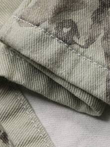 DAZY Quần jeans nữ dáng rộng, in họa tiết toàn thân, chất liệu wash, phong cách Hàn Quốc. - Màu xanh lam - Xem 10