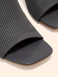 CUCCOO BASICS Sandal cao gót mũi vuông thời trang thường ngày dành cho nữ, thích hợp cho dịp Giáng sinh. - Xám - Xem 9
