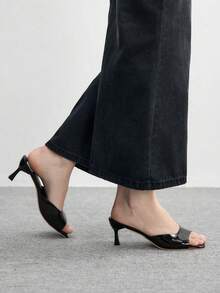 CUCCOO BIZCHIC New Stylish Comfortable Versatile Elegant Pointed Toe High Heel Slip-On Sandals For Women, Summer Summer Shoes - Black - View 5