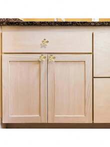 金色抽屉把手、橱柜把手、梳妆台旋钮、家具柜抽屉拉手、衣柜门把手 - 金色 - 查看 5