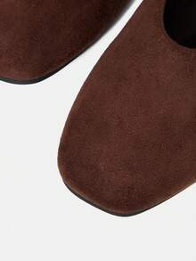 MOTF MUJERES BAILARINAS DE PUNTA CUADRADA CON HEBILLA - Café integral - Ver 6