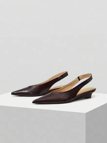 MOTF PREMIUM WOMEN POINT TOE SLINGBACK PUMPS, FOR VALENTINE'S DAY, SPRING SHOES, SPRING BREAK EASTER PROM HEELS FOR CHRISTMAS SPRING SHOES - Burgundy 1 - View 3
