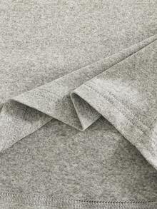 Tween Girl Cherry Letter Print Ruffle Fitted T-Shirt And Wide Leg Pants Set, Casual Fashionable Street Style For Spring, Summer, Autumn - Grey - View 8