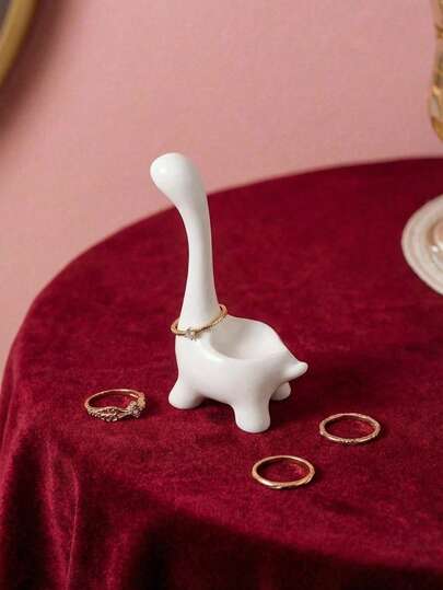 Joivida 1 PC Popular Dinosaur Alpaca Ring Display Stand Waterproof Adorable Jewelry Holder Creative Craft Ornament Beautiful Home Decor Gift Idea For Jewelry Lovers
