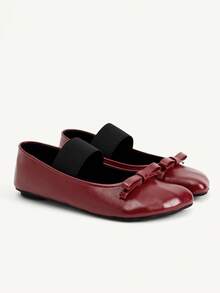 CUCCOO CHICEST Sandales mules plates à bout rond avec nœud français pour femmes, décontractées pour l'été - Rouge foncé - Voir 1