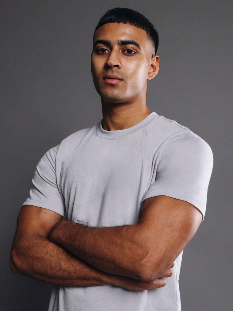 Light Grey Crew Neck Athletic Fit T-Shirt