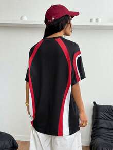 Coolane Áo thun nữ tay ngắn cổ tròn in chữ, kiểu dáng thường ngày, đa năng. - màu đen - Xem 5