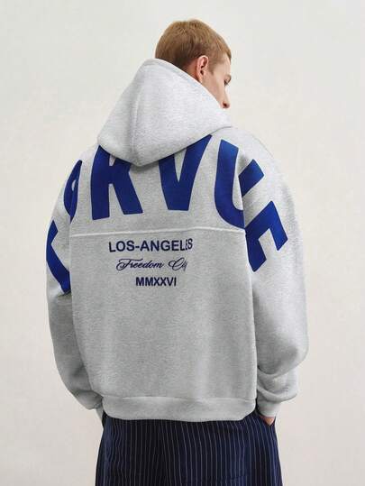 TOKVUE 男士休闲宽松字母印花连帽衫，适合街头风格、日常穿着、居家、游戏、户外音乐节、朋友聚会、送给男友/老公的礼物、周年纪念礼物