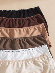NudeFit 6pcs Multicolor Letter Print High Waist Shaping Briefs For Women - Multicolor - View 8