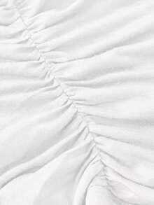 SHEIN MOD Set de 3 piezas de top corto de punto ajustado con volantes y tirantes de bufanda para mujeres - Verde militar - Ver 4