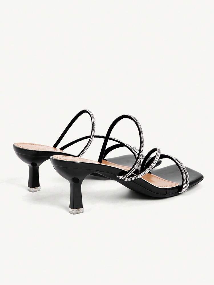 CUCCOO CHICEST Women's Pointed Toe Thick Heel High Heels, Romantic Elegant White Rhinestone Strap Ladies Dress Shoes, Bridal Shoes, Suitable For Formal Occasions, Weddings, Valentines Day, Versatile Valentine's Day Elegant Shoes