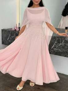 Firerie Đầm chữ A thanh lịch, lãng mạn dành cho nữ, kiểu dáng mùa xuân mới, có điểm nhấn eo. - Hồng - Xem 11