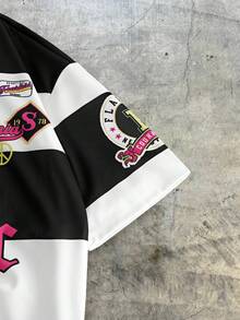 AXEPEAK Men's Letter & Number Print Casual Versatile Commuting Short Sleeve Polo Shirt - Multicolor - View 4