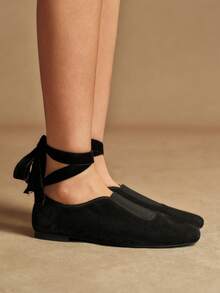 Rosivie Women's Square Toe Casual Versatile Fashion Shoes - Black - View 3