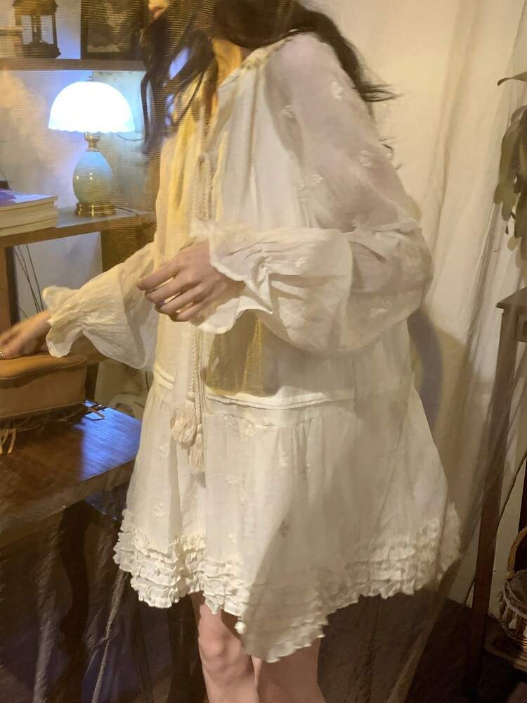 Women's Lantern Sleeve Dress, Atmospheric Outfit, Elegant Dress