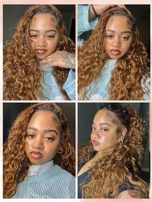 Boho Braids 1 Gói Tóc Giả Kiểu Sóng Nước, Tóc Móc Lông Vũ, Tóc Thật Tách Sẵn, Có Thể Tái Sử Dụng, Dùng Cho Kiểu Tóc Bện Boho Không Nút Thắt, Kiểu Tóc Bảo Vệ, Màu Nâu Đỏ Hoa, Tóc Remy Brazil Mềm Mịn, Thích Hợp Cho Hàng Ngày, Thân Thiện Với Người Mới Bắt Đầu - S30 - Xem 2