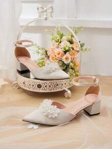 CUCCOO HITCHD Tacones altos de moda versátiles de uso diario con diseño de hebilla y punta afilada para mujer - Albaricoque - Ver 2