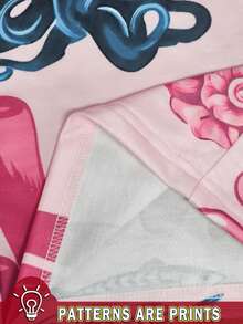 Sundraya Women's Ocean Life & Letter Print Elastic Waist Loose Wide Leg Pants, Suitable For Daily Wear, Commuting, Vacation And Island Trips - Multicolor - View 8